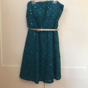 Blue Strapless Dress
